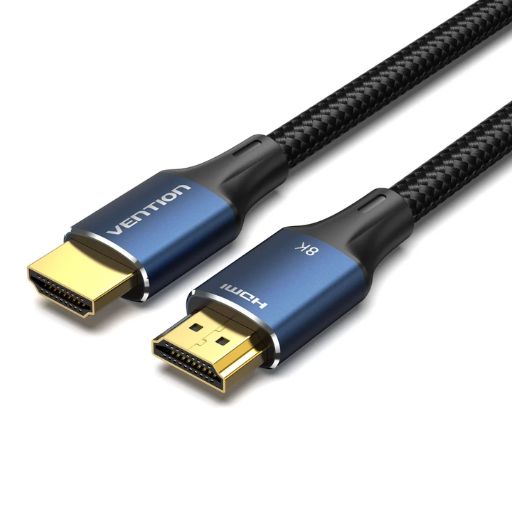 Vention® Cotton Braided HDMI-A Male to Male HD Cable 8K 2M Blue (ALGLH)