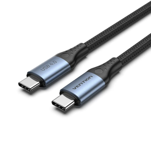 Vention® Cotton Braided USB 4.0 C Male to C Male 5A Cable 1M Gray (TAVHF)