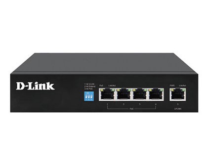 D-Link DGS-F1005P-E 250M 5-Port 1000Mbps Switch with 4 PoE Ports and 1 Uplink Port 