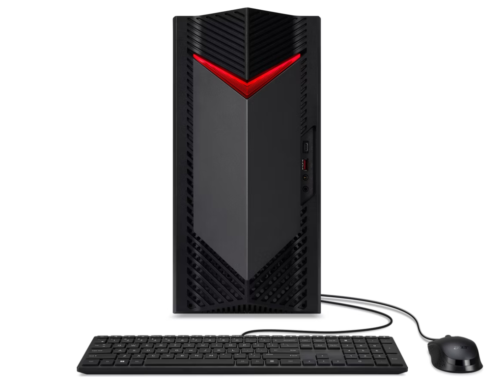 Acer Nitro N50-656 Gaming Desktop PC | Intel® Core™ i5-14400F Processor, 8GB DDR5 RAM, 512GB NVMe M.2 SSD, NVIDIA® GeForce® RTX 3050 6GB, Wi-Fi 6E, Bluetooth 5, Acer Wireless Keyboard & Mouse, HDMI x1, DP x3, M365 Basic + Office Home 2024, Windows 11 Home
