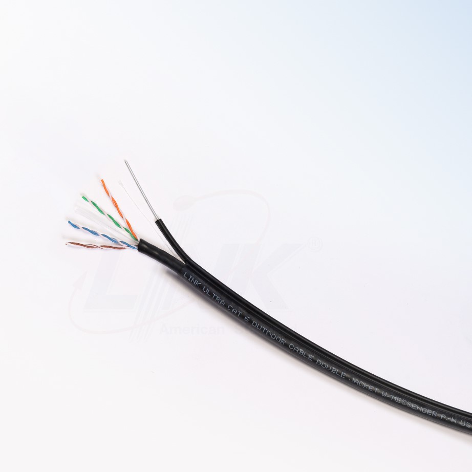 LINK CAT6 UTP, PE Outdoor, 23 AWG, w/Drop Wire, 100M (Double Jacket) (US-9106MD-1)