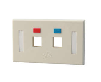 LINK Face Plate 2 Port with Icon & Label ID (Ivory) (US-2002A)