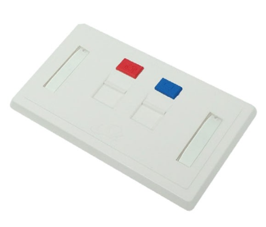 LINK Face Plate 1 Port with Shutter & Label ID (White) (US-2122A)