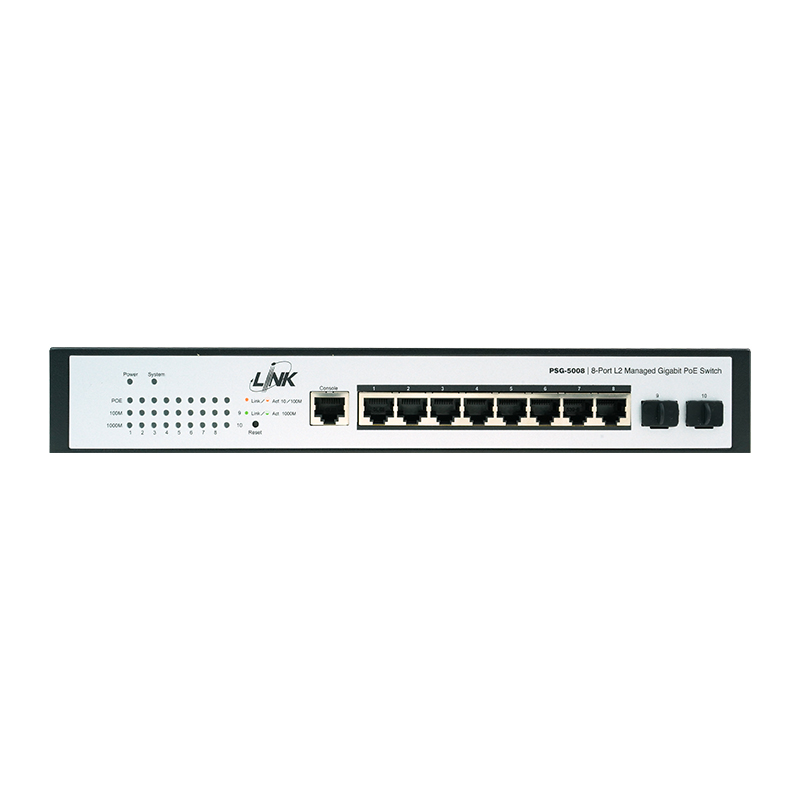 LINK 8 - Port L2 Managed Gigabit PoE Switch (AC 70W) (PSG-5008)