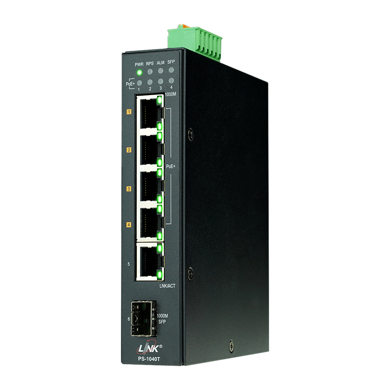 LINK 4- Port Industrial Gigabit PoE Switch (AC 90W) (PS-1040T)