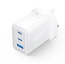 Vention® 3-Port USB (C + C + A) GaN Charger (65W/65W/60W) UK-Plug White (FERW0-UK)