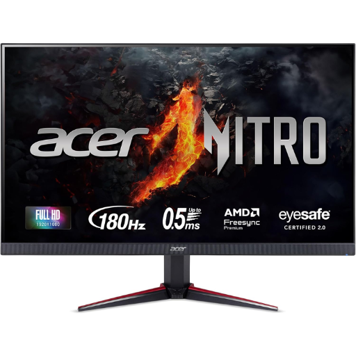 Acer Nitro XV240Y m3bmiiprx 24" LED Gaming Monitor | FHD 1920 x 1080, 180Hz, IPS,  250 Nit, AMD FreeSync™ Premium (DisplayPort/HDMI), 2 x HDMI, 1 X DP, Black