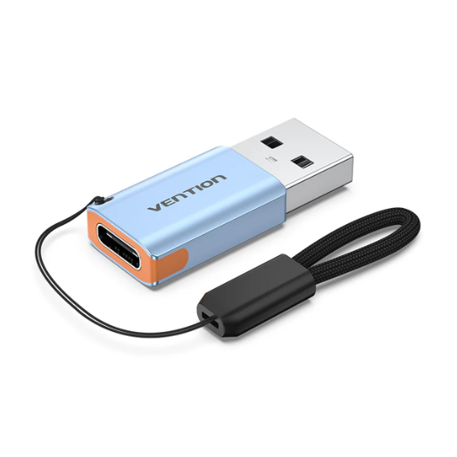 Vention® USB 3.0 Male to USB-C Female Adapter Gray Aluminum Alloy Type 5Gbps 3A Converter (CUAH0)