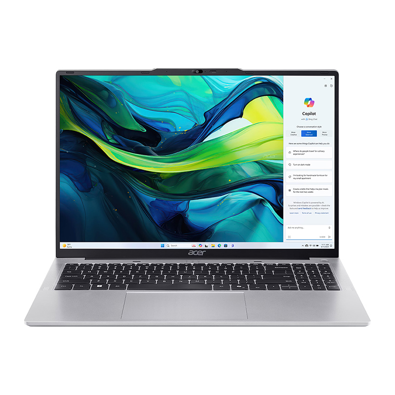 Acer Aspire Lite 16 AL16-52P-59PP Laptop | Intel® Core™ i5-1334U, 16 GB DDR5 RAM, 512GB PCIe® NVMe™ M.2 SSD, 16" WUXGA (1920x1200) IPS, Intel® UHD Graphics, Windows 11 Home, MS Office Home & Student 2024 + Microsoft 365 Basic, Silver