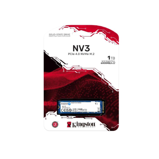 Kingston NV3 1TB PCIe Gen 4.0 NVMe™ M.2 2280 Internal SSD (SNV3S/1000G) 