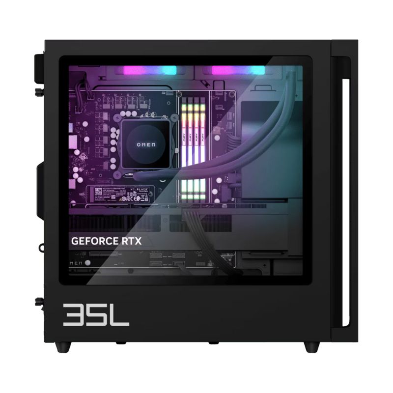OMEN 35L GT16-0051d Gaming Desktop PC | Intel® Core™ i7-14700F Processor, 16 GB DDR5-6000 MT/s, 1 TB PCIe® NVMe™ SSD, NVIDIA® GeForce RTX™ 4070 SUPER 12 GB, Wi-Fi 7 BE200 (2x2), Bluetooth® 5.4, DisplayPort x3, HDMI x1, Windows 11 Home