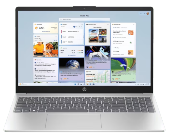 HP Laptop 15-fd1094TU FHD Laptop | Intel® Core™ 5 120U Processor, 8 GB DDR4-3200 MHz RAM, 512 GB PCIe® NVMe™ M.2 SSD, Intel® Graphics, 15.6", FHD (1920 x 1080), IPS, Windows 11 Home, Silver