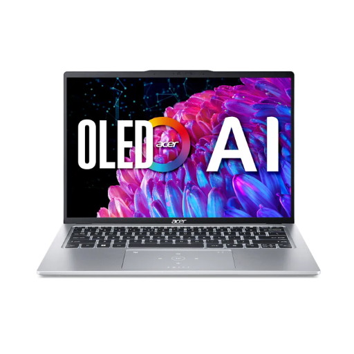 Acer Swift Go 14 SFG14-73-9249 Laptop | Intel® Core™ Ultra 9 185H, 16GB onboard LPDDR5X-6400 RAM, 1TB PCIe NVMe SSD, 14" 2.8K OLED WQXGA+ (2880 x 1800), Intel® Arc Graphics, Office Home 2024 + M365 Basic, Windows 11 Home, Pure Silver