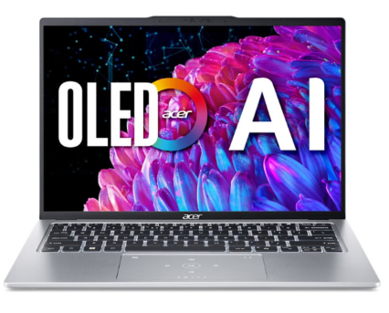 Acer Swift Go 14 SFG14-73-9249 OLED Laptop | Intel® Core™ Ultra 9 185H Processor, 16GB LPDDR5X-6400 Mhz Ram, 1TB PCIe NVMe M.2 SSD, 14", WQXGA+ (2880 x 1800), Intel® ARC Graphics, Windows 11 Home, Pure Silver