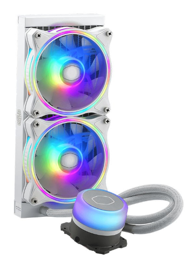 Cooler Master MasterLiquid ML240 Illusion ARGB Close-Loop AIO CPU Liquid Cooler | Translucent Dome, 240mm Radiator, MF120 Halo PWM, AMD Ryzen AM5/AM4, Intel LGA1700/1200 - White (MLX-D24M-A18PW-R1)