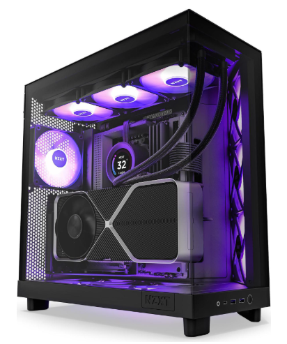 NZXT H6 Flow RGB Compact Dual-Chamber Mid-Tower Airflow Case Black (CC-H61FB-R1) 