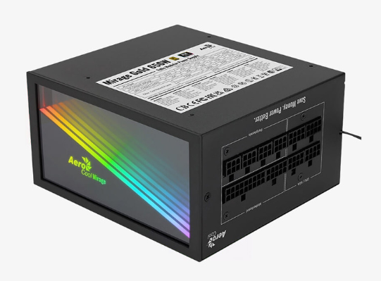 Aerocool Mirage RGB 650W 80 Plus Gold Fully Modular Power Supply Black