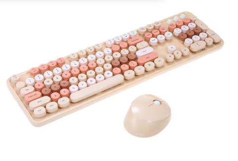 MOFII Mechanical Wireless Candy Mix Keyboard & Mouse Combo - Milk Tea (CANDYMX-MT) 