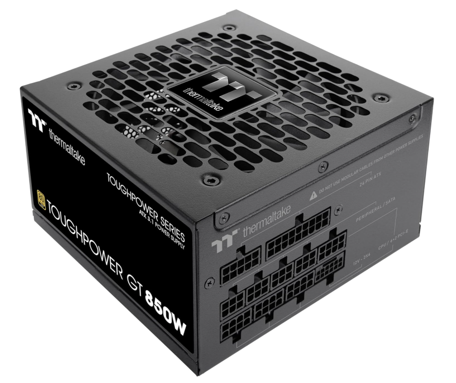 Thermaltake Toughpower GT 850W PCIe Gen 5.1, ATX 3.1, 80 PLUS Gold, Fully Modular Power Supply - Black (TPT-0850FNFAGK-3) 