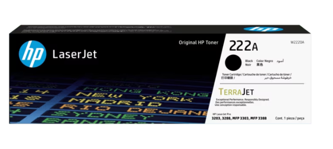 HP 222A W2220A Black Original LaserJet Toner Cartridge