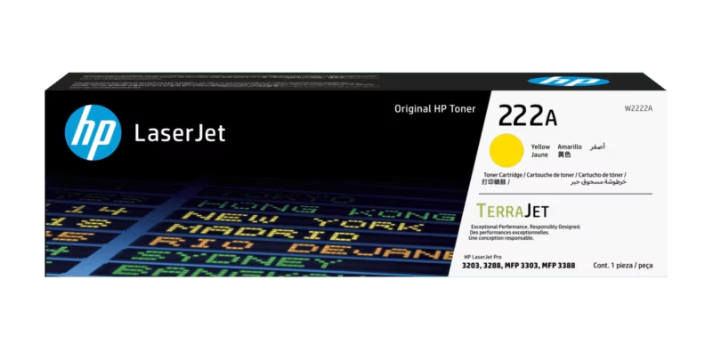 HP 222A W2222A Yellow Original LaserJet Toner Cartridge