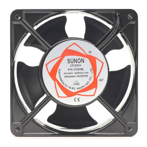 Sunon DP200A 2123HBL 220~240V 0.14A Case Cooling Fan (120mm x 120mm x 38mm) (For Server Rack)