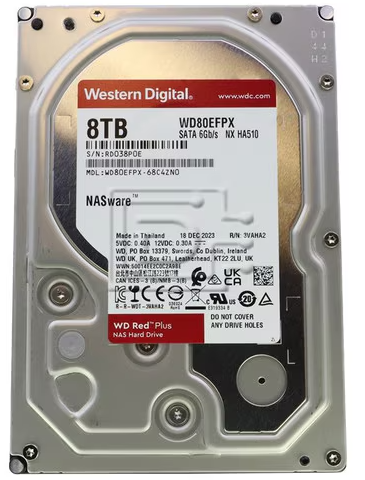 Western Digital 8TB WD Red Plus Internal NAS HDD 3.5" (WD80EFPX)