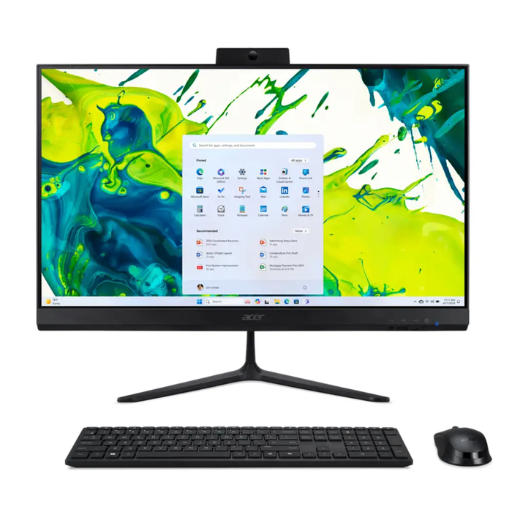 Acer Aspire C24-2G-13420W11 All-in-One Desktop PC | Intel Core i5-13420H Processor, 8GB DDR4 3200MHz RAM, 512GB M.2 PCIe SSD, 23.8", FHD (1920x1080), Intel® UHD Graphics, HDMI x 1, DP x 1, Windows 11 Home, Office Home 2024 + M365 Basic, Black