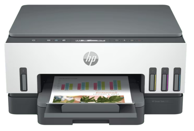HP Smart Tank 720 Wi Fi All-in-One Printer (6UU46A) | Replacement Ink: HP GT53, HP GT52