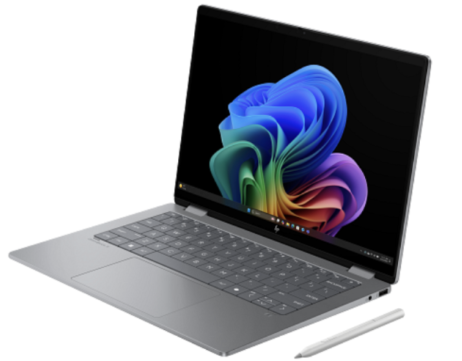 HP OmniBook X FlipNGAI 14-fk0045AU Laptop | AMD Ryzen™ AI 5 340 Processor, 16GB LPDDR5x 7500MT/s RAM, 512GB PCIe® Gen4 NVMe™ M.2 SSD, 14" 2K (1920 x 1200), IPS, AMD Radeon™ 840M Graphics, Windows 11 Home, MS Office Home 2024 + Microsoft 365 Basic, Meteor Silver