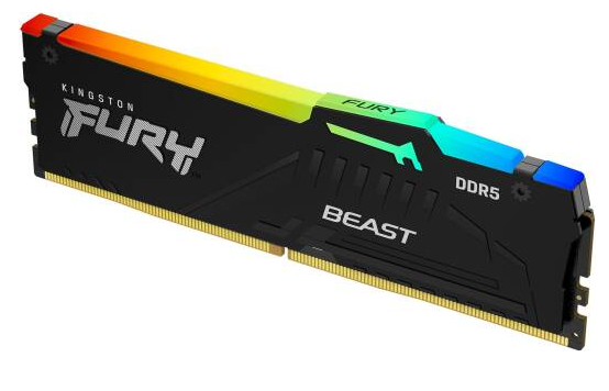 Kingston FURY Beast RGB 16GB DDR5 6000MT/s Desktop RAM (KF560C36BBE2A-16) 