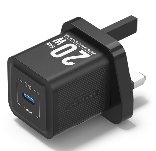 Vention® 1-Port USB-C Wall Charger (20W) UK-Plug Black (FEPW0-UK）