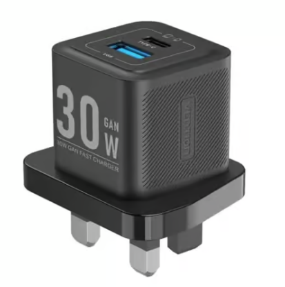 Vention® Two-Port USB (A+C) Fast Charger (30W) UK-Plug - Black (FEQB0-UK)