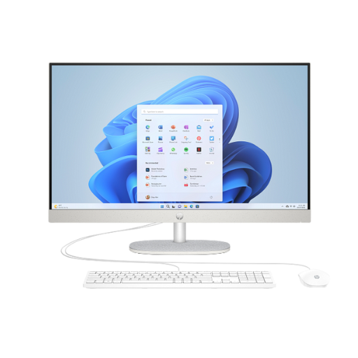 HP 27-cr0156nh (A9VA3EA) AIO Desktop PC | Intel® Core™ i7-1355U Processor, 8GB DDR4 3200MHz RAM, 512GB PCIe® NVMe™  SSD, 27" FHD (1920 x 1080) IPS, Iris® Xe Graphics, Bluetooth 5.3, Wi-Fi 6, HP Wired Keyboard & Mouse, Windows 11 Home, Shell White