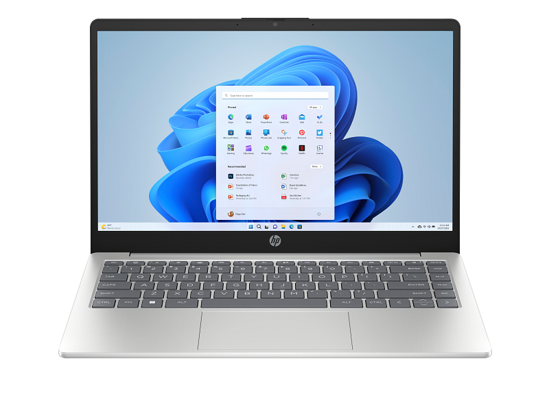 HP Laptop 14-em0088AU (C58RBPA) | AMD Athlon™ Silver 7120U, 8GB LPDDR5 5500 MT/s RAM, 512 GB PCIe® NVMe™ SSD, 14" FHD (1920 x 1080), IPS, AMD Radeon™ 610M Graphics, Office Home 2024 + M365 Basic, Windows 11 Home, Natural Silver 