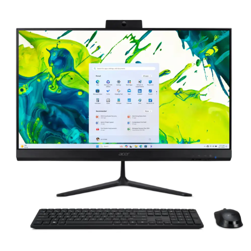 Acer Aspire C24-2G-R57430 All-In-One Desktop PC | AMD Ryzen™ 5 7430U, 16GB DDR4 RAM, 512GB PCIe NVMe SSD, 23.8" FHD (1920x1080) IPS, 120Hz, AMD Radeon™ Graphics, WiFi 6E + Bluetooth 5.2, Wireless Keyboard & Mouse, HDMI x1, DP x1, Office Home 2024 + M365 Basic, Windows 11 Home
