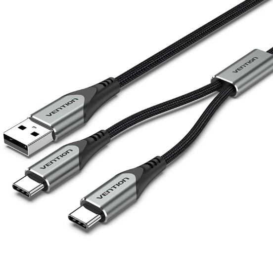 Vention USB 2.0 A Male to Dual USB-C Male Y-Splitter Cable 1M (CQOHF)