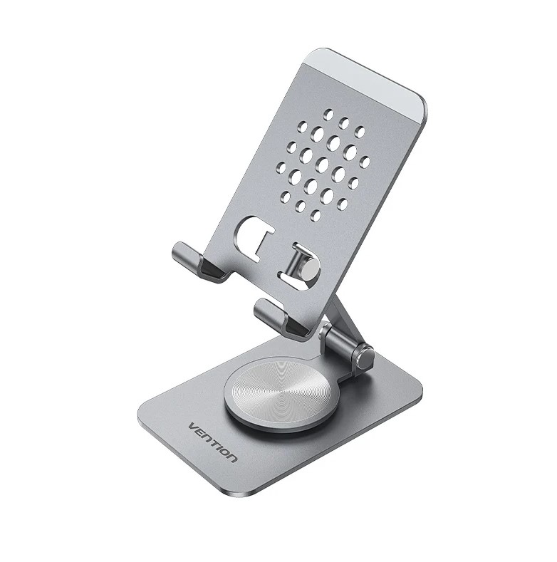 Vention® Articulating Desk Phone Stand with 360° Rotatable Base - Gray (KSDH0)