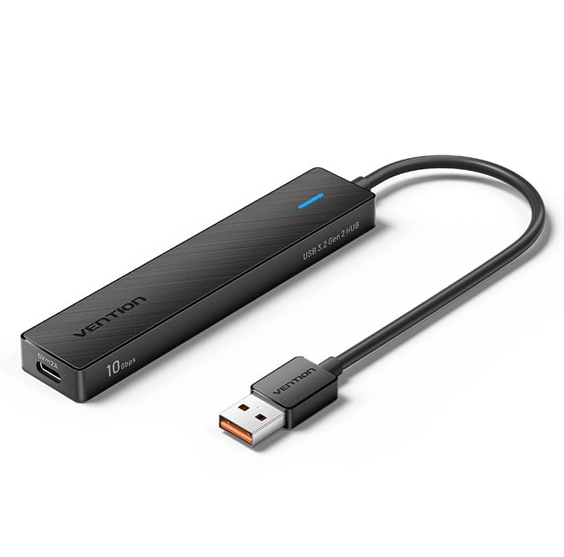 Vention 5-in-1 USB 3.2 Gen2 Hub - USB 3.2 Gen2 Type-C x2/USB 3.2 Gen2 Type-A x2/USB-C 0.15M (CHSBB)