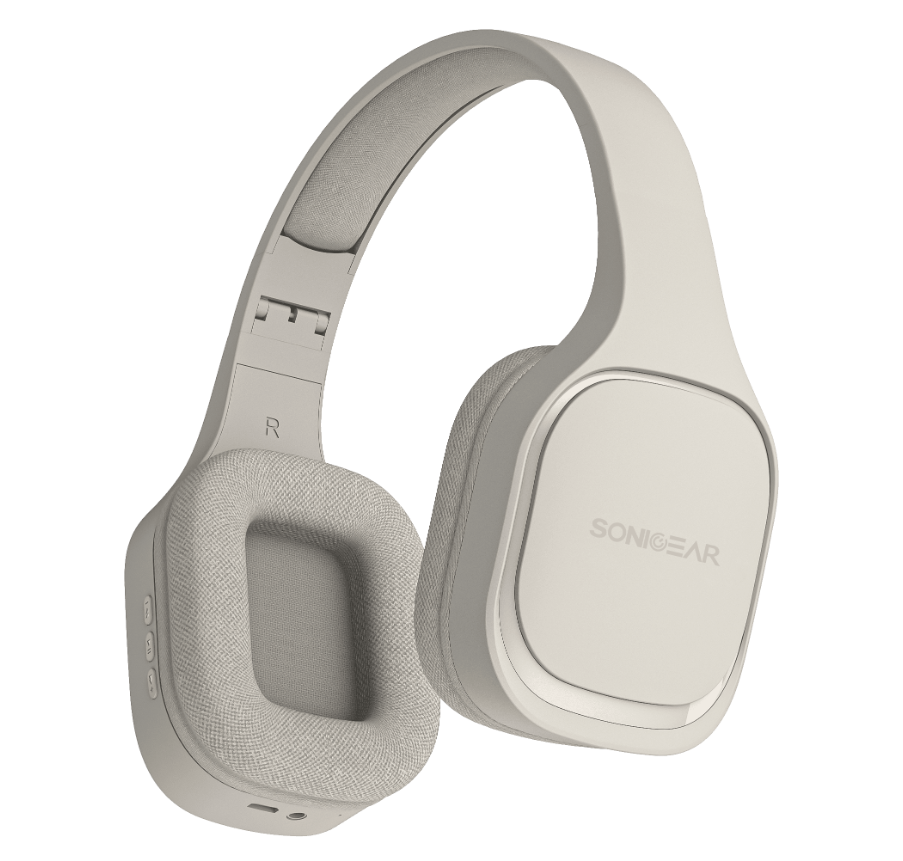 SonicGear Airphone 7 Bluetooth Headphone with Microphone - Chalk Grey