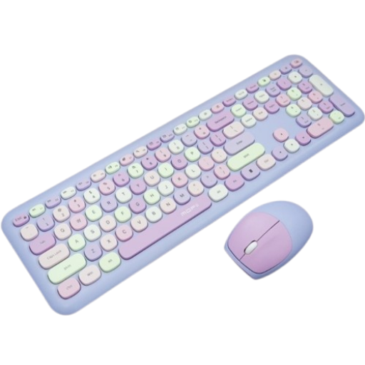 MOFII 666 2.4G Wireless Mouse And Keyboard - Lavender Purple (666MX-PE)