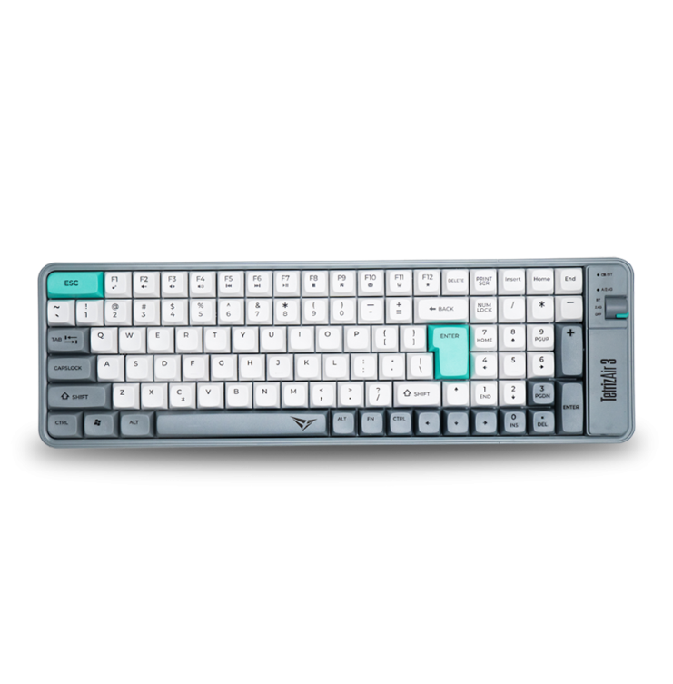 Alcatroz Tetriz Air 3 Bluetooth 5.3 Dual Mode 99 Key Wireless Keyboard - Winter White