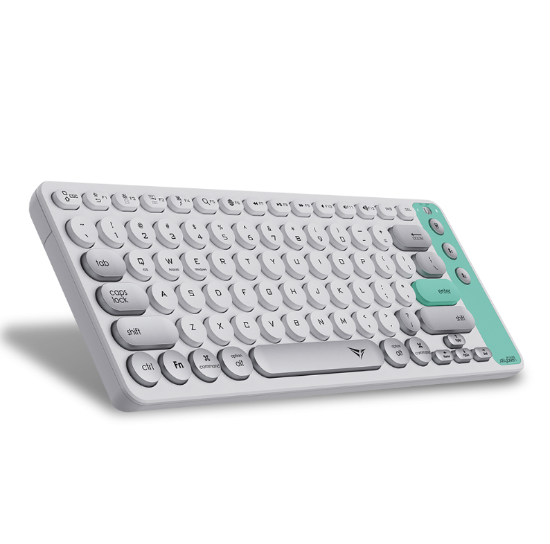 Alcatroz JellyBean AirDock 2 Bluetooth, 2.4G Wireless Multi-Device Rechargeable Keyboard - Winter White