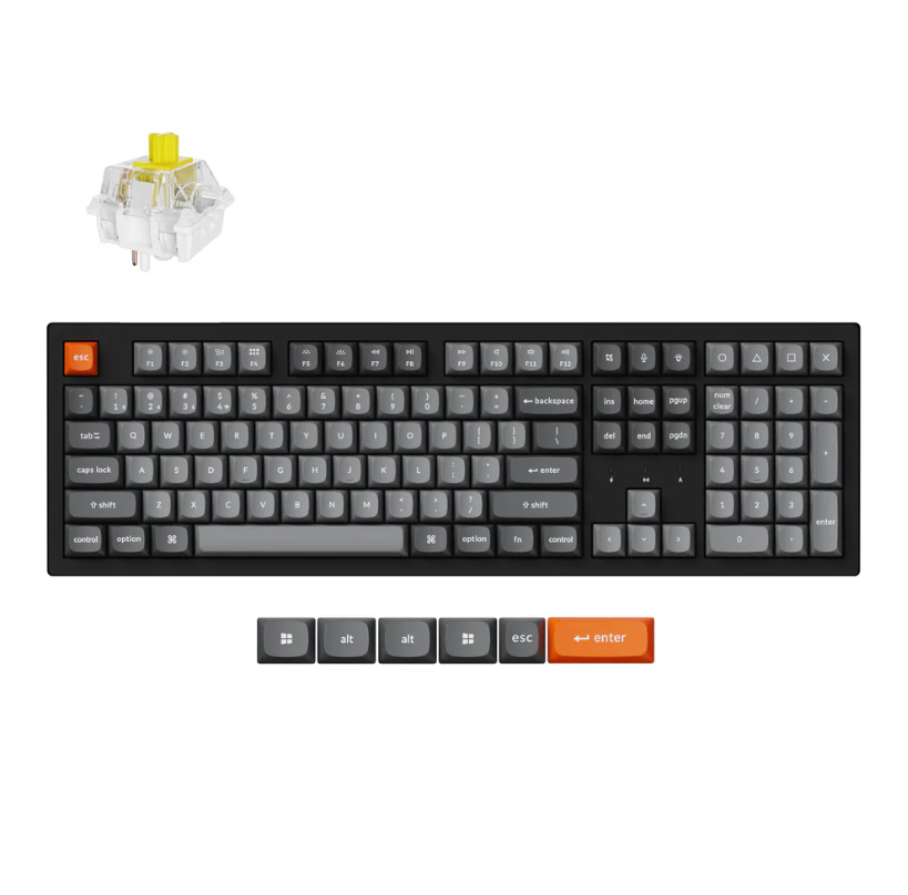 Keychron K10 Max QMK Wireless RGB Backlight (Hot-Swappable) Mechanical Keyboard - Super Banana Switch / Black (K10M-H4)