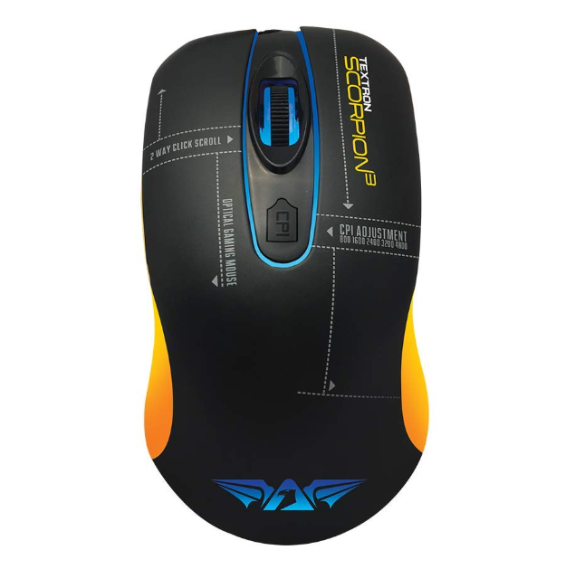 Armaggeddon Textron Scorpion 3 Lite Wired Gaming Mouse - Black and Yellow