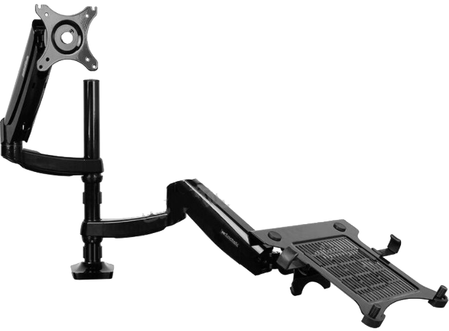 Loctek D5F2 Dual Arm Monitor & Laptop Mount Bracket (10-27” Inch + 10-17.3” Inch) 