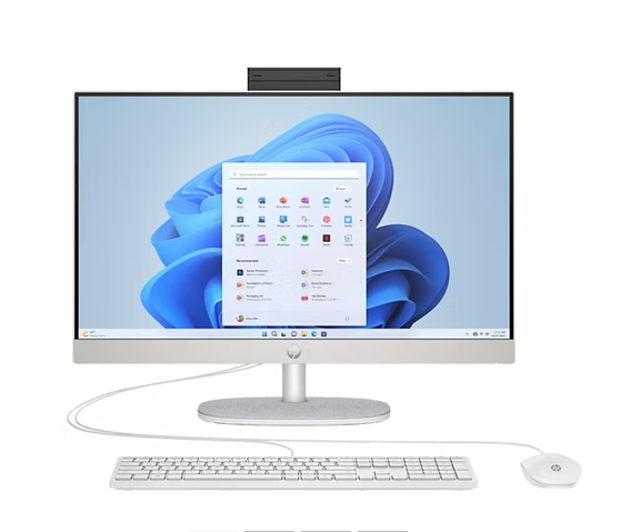 HP 24-ct2000d All-in-One Desktop PC (B95XNPA)| AMD Ryzen™AI 5 340, 16GB DDR5 MT/s RAM, 512GB SSD, 23.8" FHD (1920×1080), IPS, AMD Radeon™ Graphics, WiFi 6, Bluetooth® 5.4, HP White Wireless Keyboard & Mouse, Office Home 2024 + M365 Basic, Windows 11 Home, Shell White