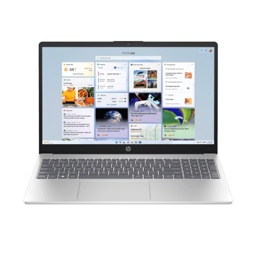 HP 15-fd0621TU Laptop (BT2H4PA) | Intel® Core™ 5 120U, 8GB DDR4 3200 MHz RAM, 512GB PCIe® NVMe™ SSD, 15.6" FHD (1920x1080), IPS, Intel® UHD Graphics, Office Home 2024 + M365 Basic, Windows 11 Home, Natural Silver