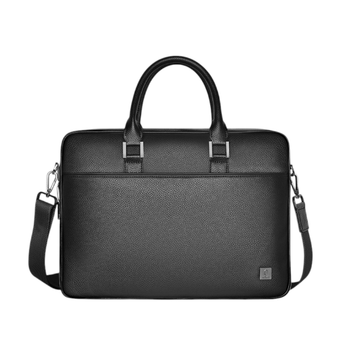 INFIIKANGARO Premium Unisex Leather Business Travel Office Laptop Bag (11026) – Black (Bundled with Braun Buffel Wallet, Hand Bag)
