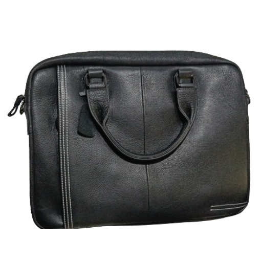 Briefcase Premium Unisex Leather Business Travel Office Laptop Bag (7001) - Black